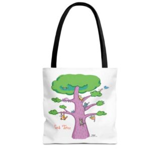 cat tree tote bag