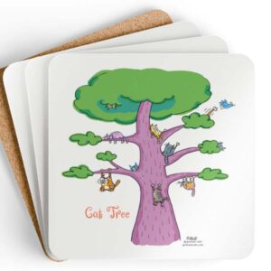 cat tree drink coaster set