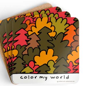 color my world fall drink coasters