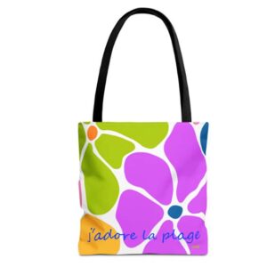 i love the beach french summer tote bags