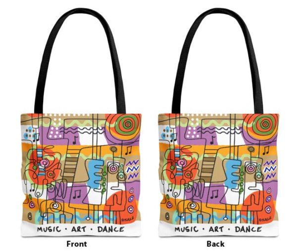 music art dance fashion tote bag brown