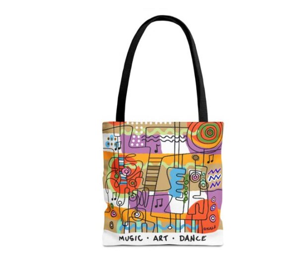 music art dance fashion tote bag brown