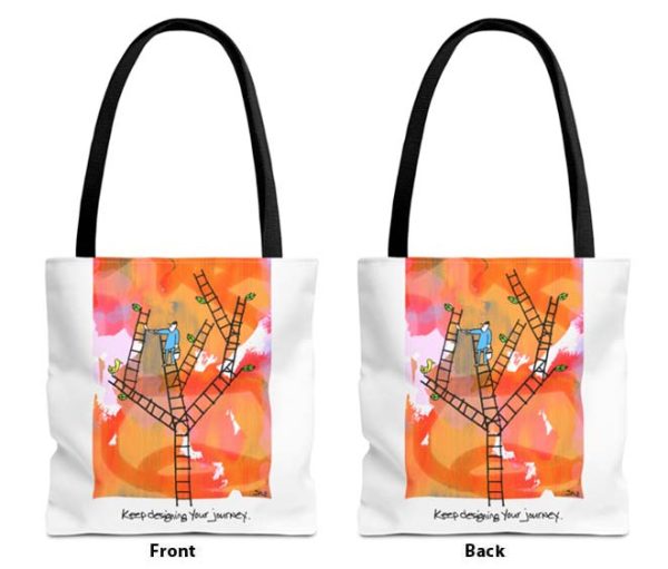 keep designing your journey fashion tote bag