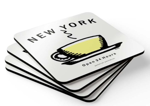 new york open 24 hours drink coasters
