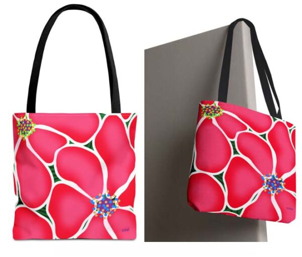 holiday flowers fashion tote bag