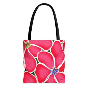 holiday flowers fashion tote bag
