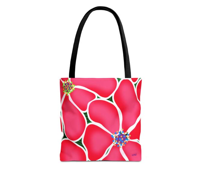 holiday flowers fashion tote bag