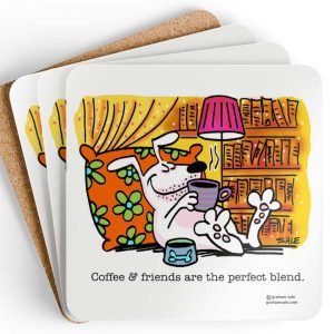 coffee and friends are the perfect blend drink coasters
