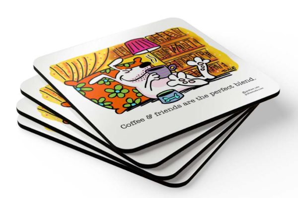 coffee and friends are the perfect blend drink coasters
