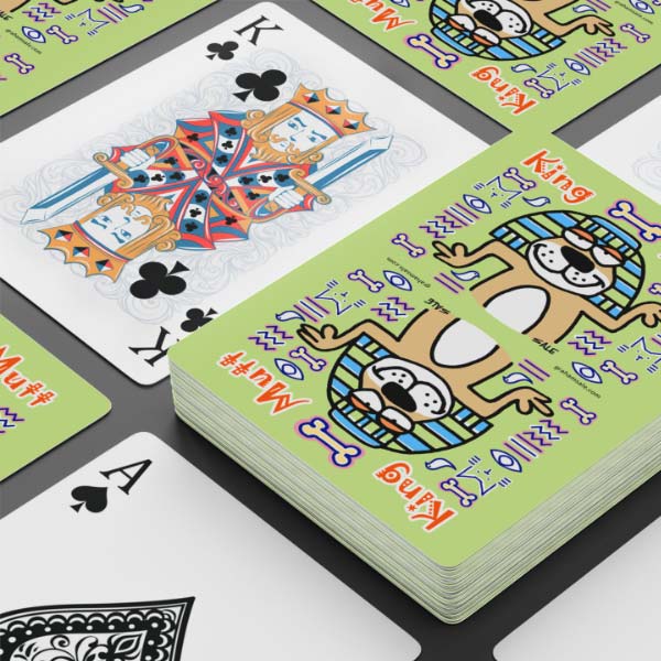 king mutt playing cards