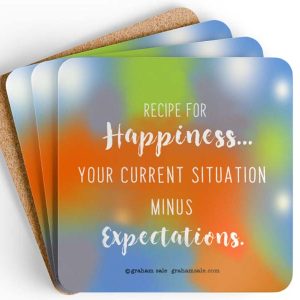 recipe for happiness drink coasters