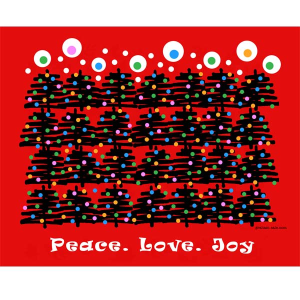 peace love joy christmas trees puzzle
