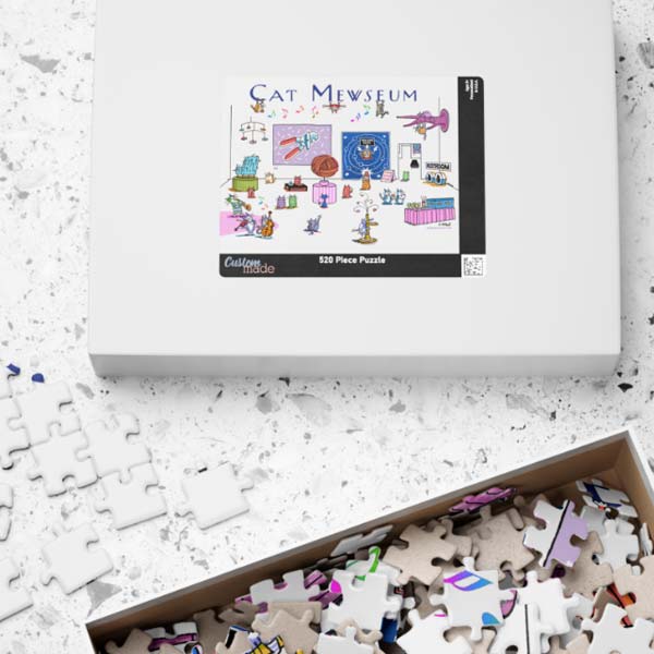 cat mewseum art puzzle box