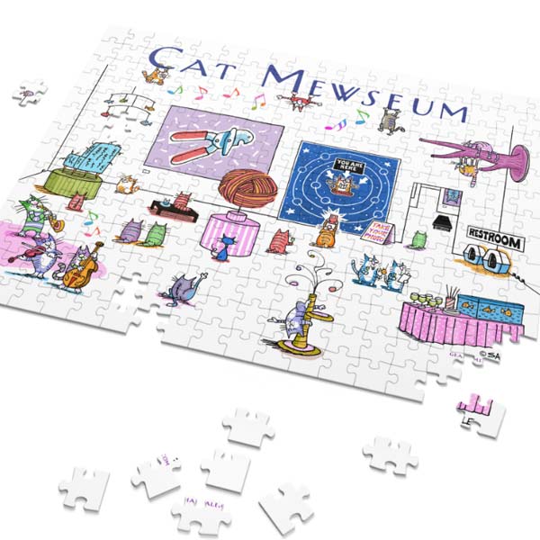 cat mewseum art puzzle