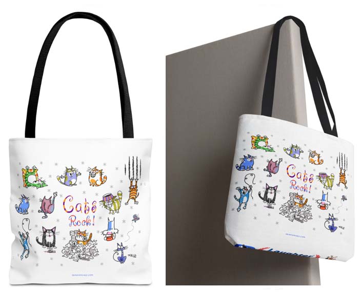 cats rock tote bag