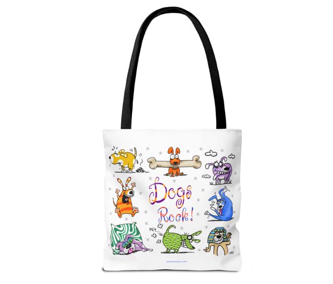 dogs rock tote bag