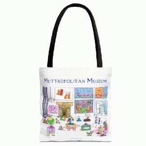 dog museum fun tote bag