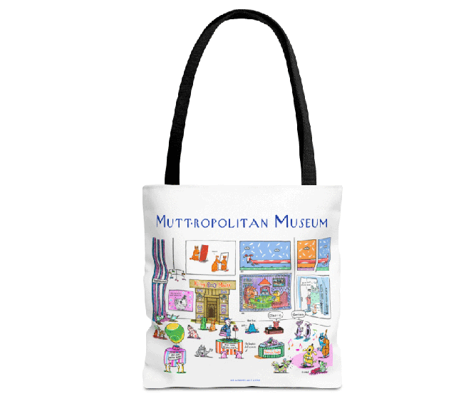 dog museum fun tote bag