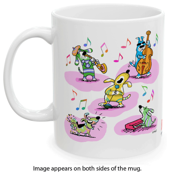 music dogs mug