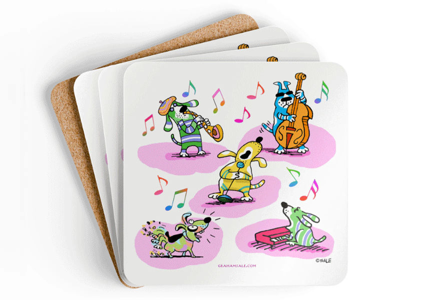 music dogs coasters