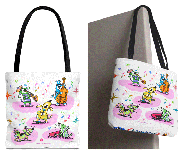 music dogs tote bag