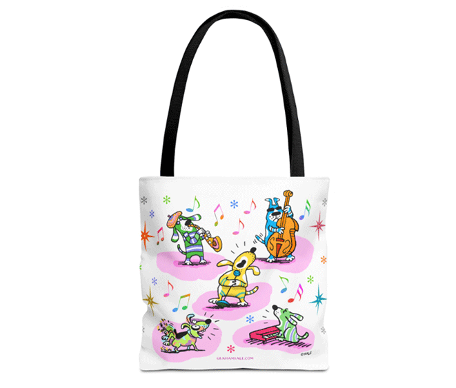 music dogs tote bag