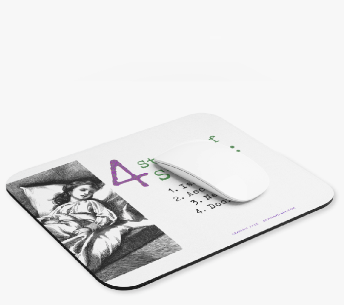 4 stages of stress isolation acceptance netflix door dash mousepad