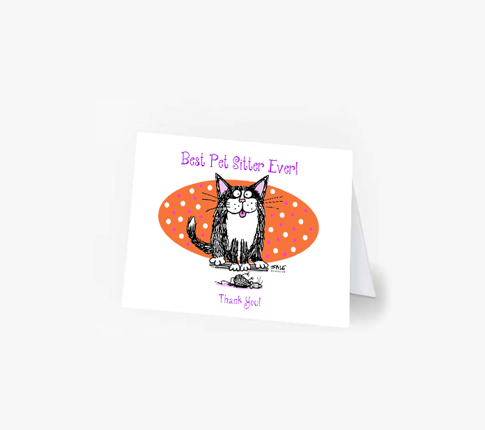 best pet sitter ever thank you cat greeting cards