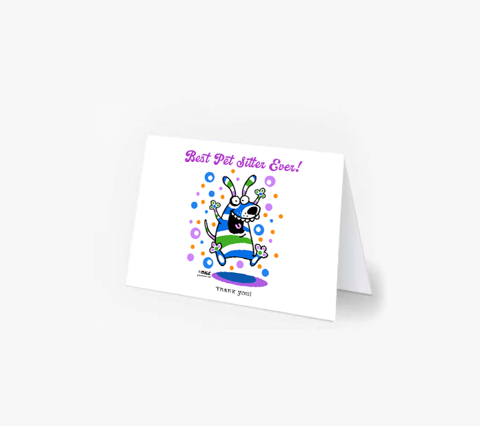 best dog pet sitter ever thank you card