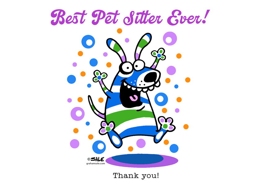 best dog pet sitter ever thank you card