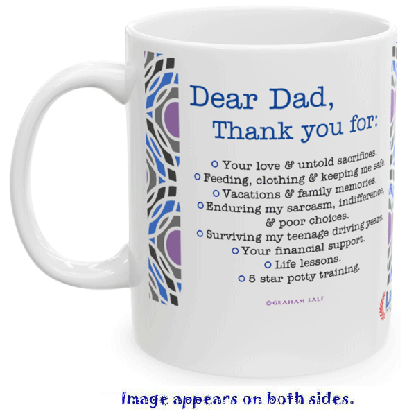 thank you dad greeting mug