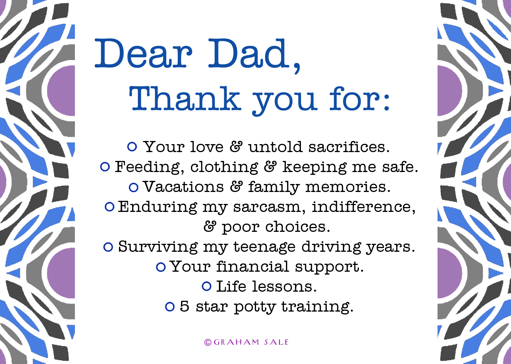 thank you dad fathers day greeting card